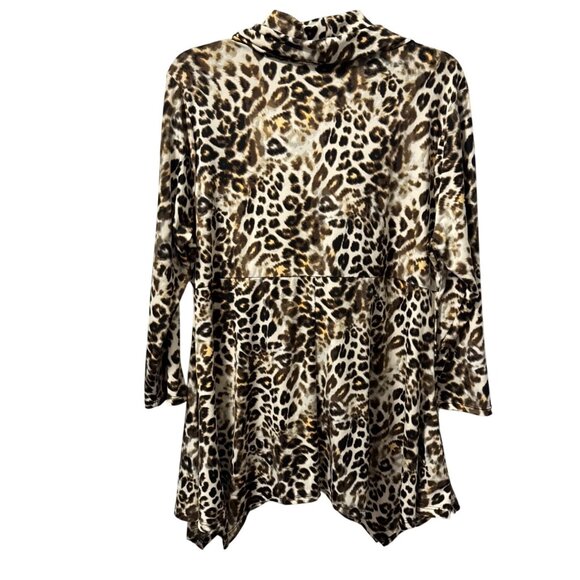 Chaus New York Animal Print Cowl Neck Top Sz XL tunic - Picture 8 of 12